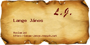 Lange János névjegykártya